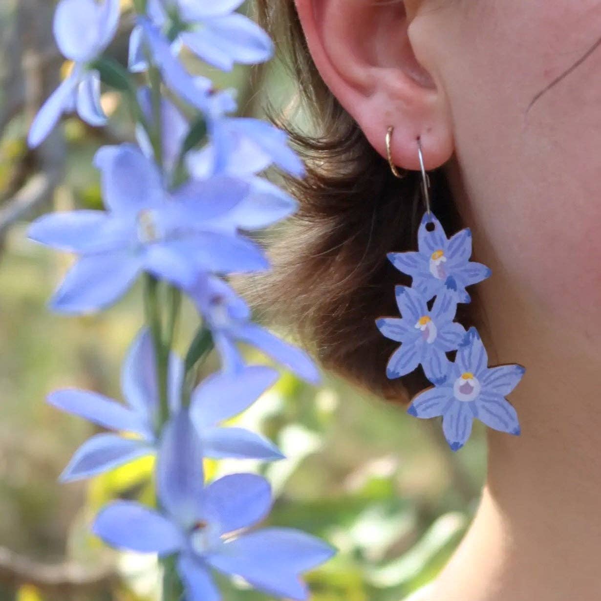 Earrings - Sun Orchid Australian Wildflower