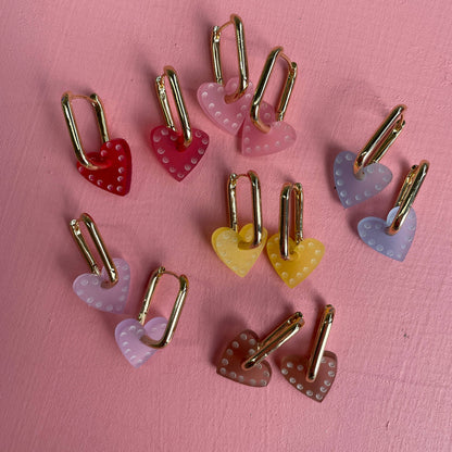 Frida Hearts // On rectangle Hoops
