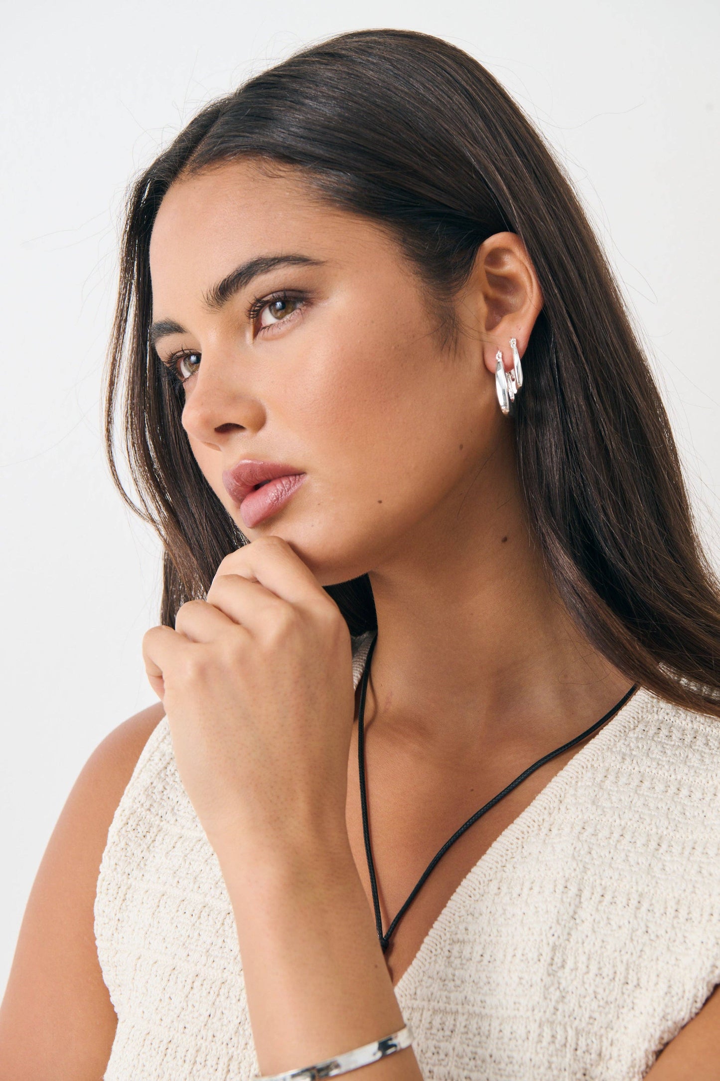 Desu Sterling Silver Stacker Earring Set