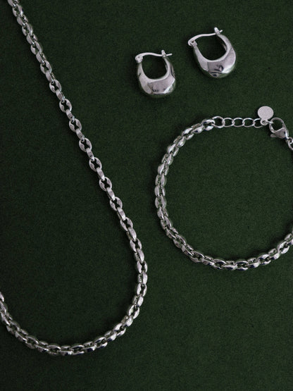 Kuba Brushed Sterling Silver Plated Earrings