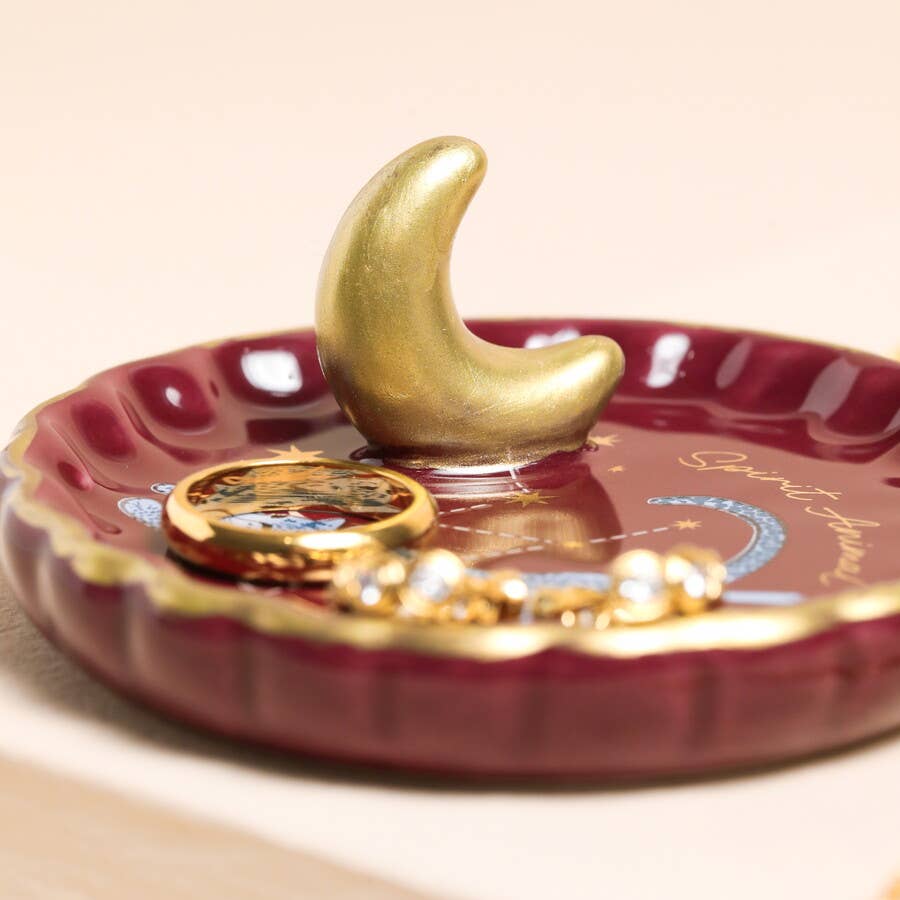 Leopard Spirit Animal Scalloped Edge Ceramic Trinket Dish