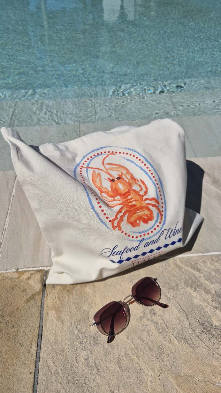 Tote Bag - Cute Lobster Hand Painted