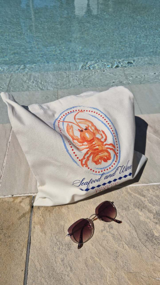 Tote Bag - Cute Lobster Hand Painted