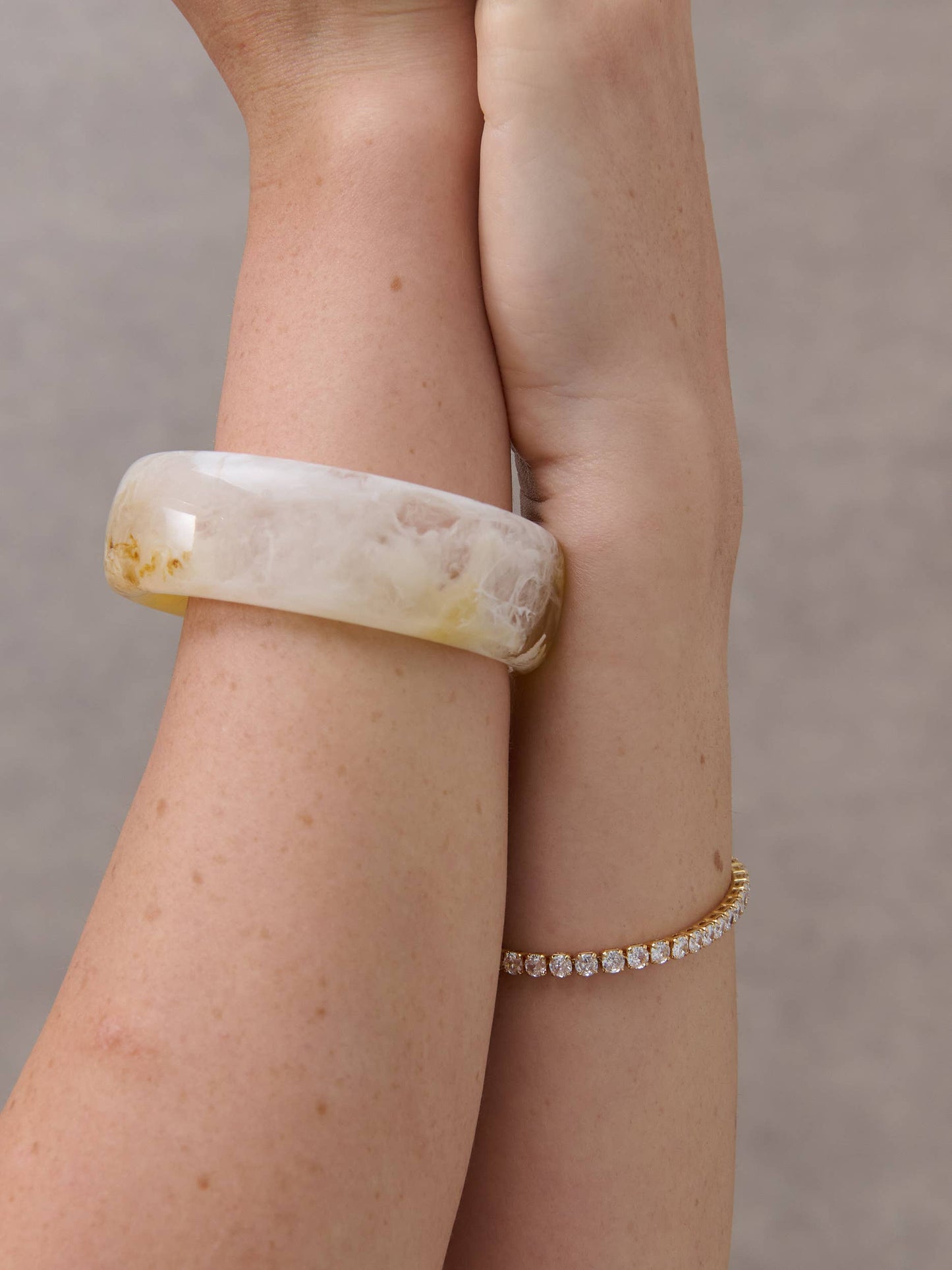Joey Open Cuff Bangle in Stone