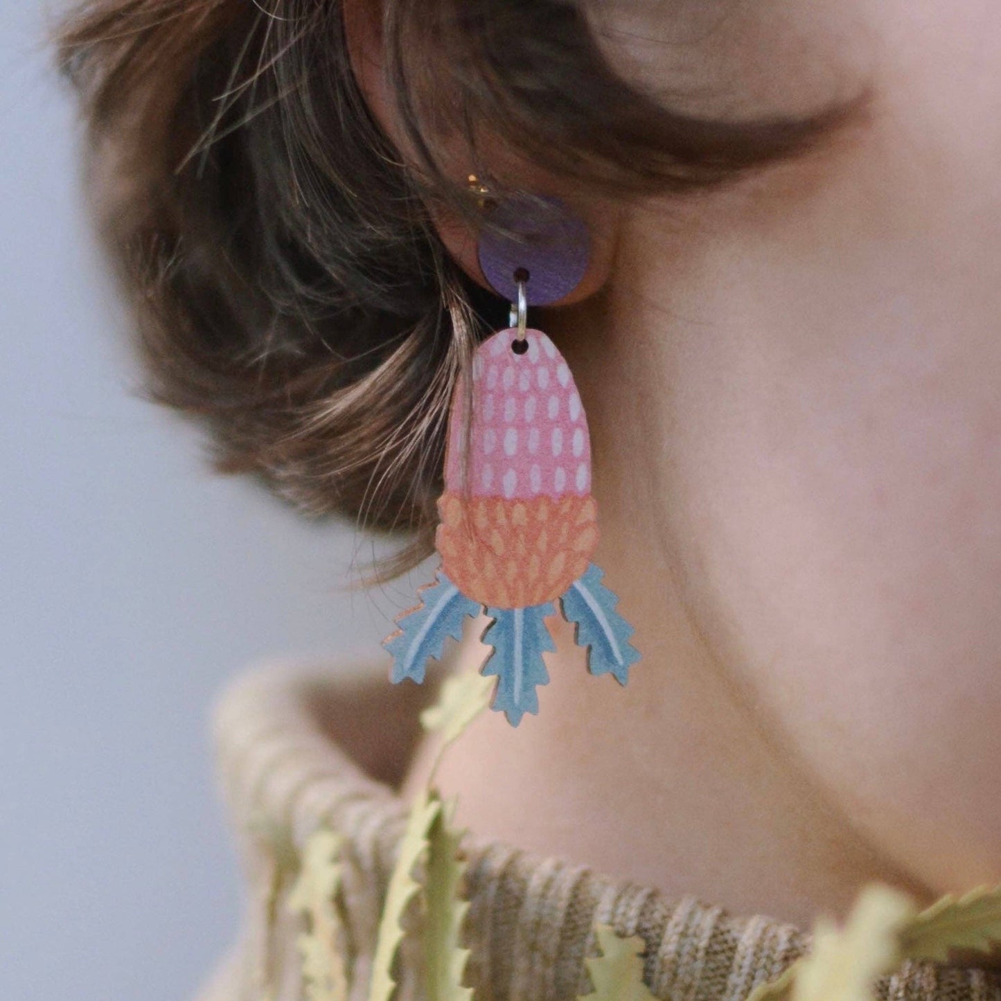 Earrings - Banksia Australian Wildflower