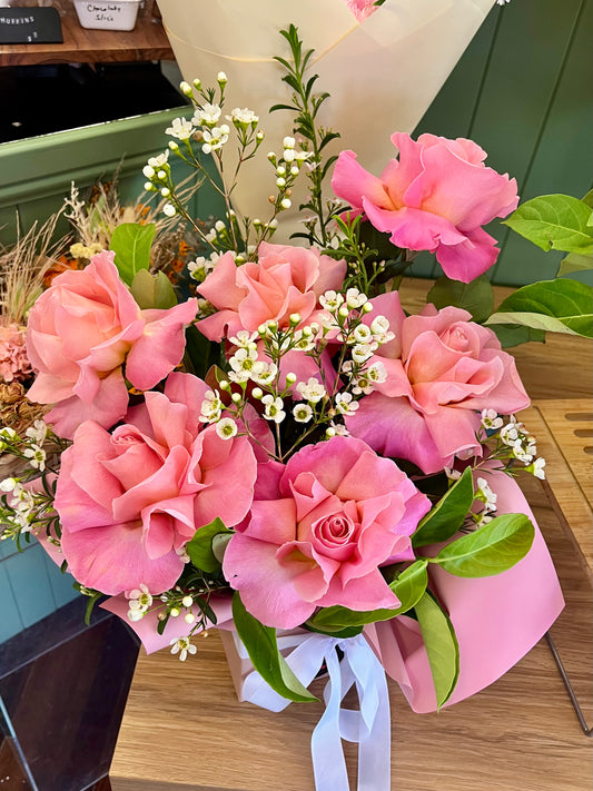 Half a Dozen Pink Roses