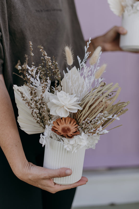 Neutral Everlasting Small Vase Arrangement PRE-ORDER